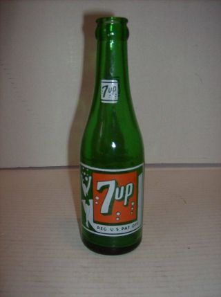 Vintage 7up Girl Fresh Up St Paul Minn Minnesota 7 Oz Bottle Glass