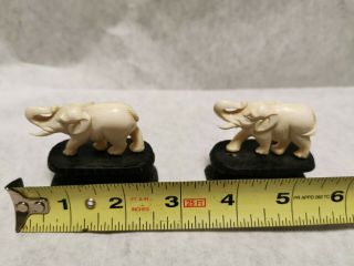 Two Small Vintage Old Antique Hand Carved Japanese /Chinese Elephant 2