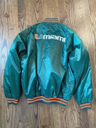 Vintage Rare Nike Miami Hurricanes Satin Jacket In Size L