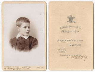 Cabinet Card Photograph Victorian School Boy By May Of Malvern