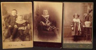 Small Child,  Little Girl,  2 Children (1 Post - Mortem?) 3 Cabinet Photos