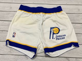 Vtg 1988 Indiana Pacers Anthony Frederick Game Worn Sand Knit Shorts Sz 36 Nba