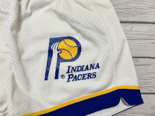 Vtg 1988 Indiana Pacers Anthony Frederick Game Worn Sand Knit Shorts Sz 36 NBA 2
