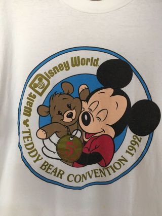 Vintage 90s 1992 Walt Disney World Teddy Bear Convention Shirt Size Osfa