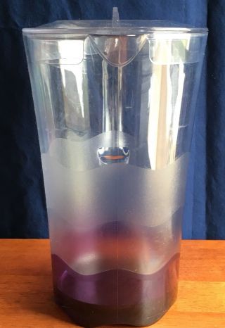Tupperware Sheerly Elegant 2 Qt Pitcher Clear Acrylic Purple Weighted Bottom 3