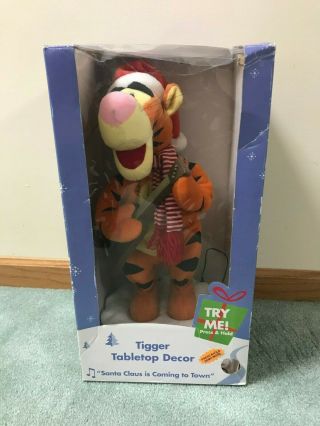 Gemmy Animated Singing/dancing Tigger Holiday " Santa Claus Is Coming To Town "
