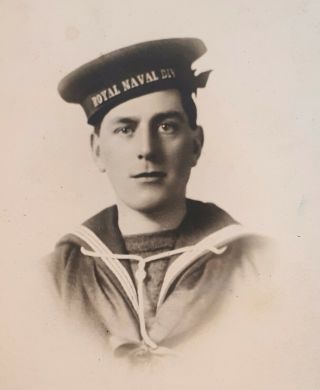 WWI,  c1914 B/W Photograph.  2 British Soldier of the (63rd) ROYAL NAVAL DIVISION 3