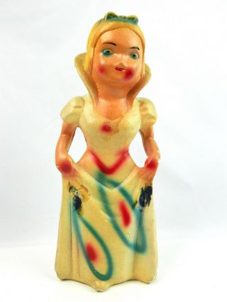 Vintage Signed Chalkware Carnival Prize Snow White Woman Princess Disney Vg Cond