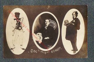 Doc Kealey Black Face Vaudeville Comedian - Circa 1910 Rppc Photo Grade 3