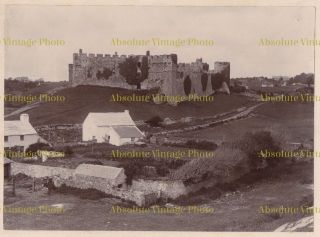 Old Albumen Photograph Unidentified Castle Ruins Vintage C.  1900