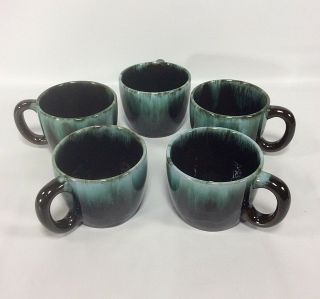 Blue Mountain Pottery Coffee Mug Set Of 5 Bpm Mugs Canadian Art Pottery Vintage
