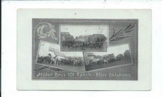 Postcard Post Card Bliss Oklahoma Okla Ok Miller Brothers 101 Ranch Multi View