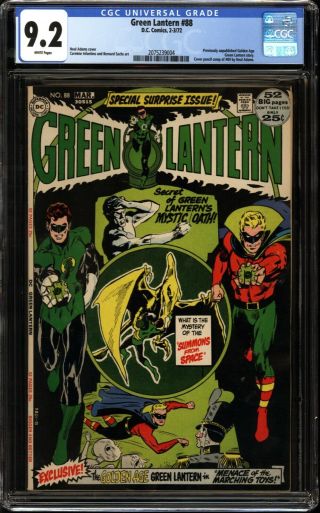 Green Lantern 92 Cgc 9.  2 Nm - Previously Unpublished Golden Age Story Feb 1972