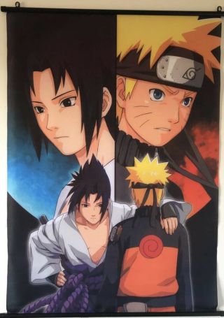 Naruto Uzumaki And Sasuke Uchiha Home Decor Cosplay Wall Scroll