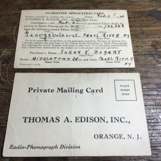 (2) Thomas Edison Radio Cards