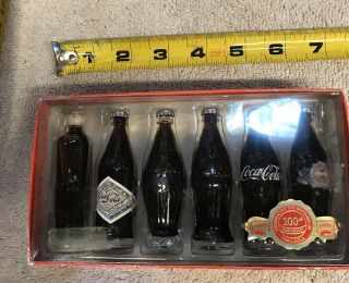 1999 Coca - Cola The Evolution Of The Contour Mini Bottle Set - Real Liquid.  Nip