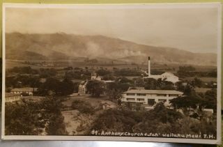 Wailuku Maui,  Territory Of Hawaii,  Photo Post Card 1930 St.  Anthony Church