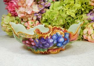 Vintage Hermann Ohme Porcelain Hand Painted Bowl Gold Signed