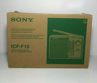 Sony Icf - F10 Two 2 Band Fm/am Portable Battery Transistor Radio -