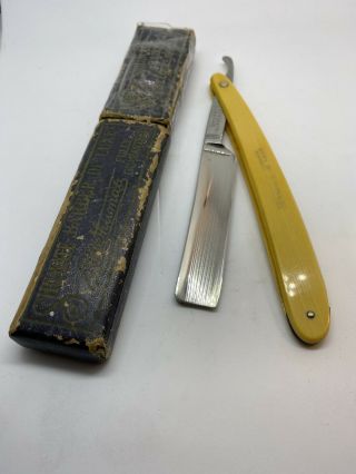 Vintage Shumate Barber Deluxe 5/8” Straight Razor W Box Shave Ready