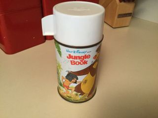 Vintage 1966 Walt Disney Jungle Book Thermos w Stopper & Cup 2