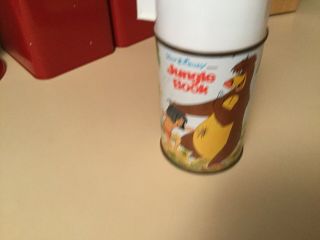 Vintage 1966 Walt Disney Jungle Book Thermos w Stopper & Cup 3