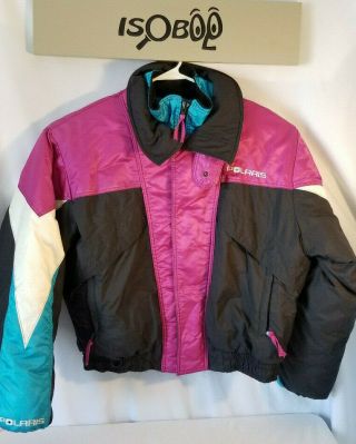 Polaris Snowmobile Jacket Mens Xxl Vintage 90s Pink Teal Starburst 2xl