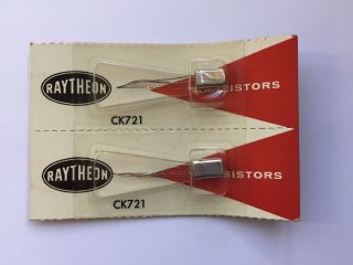 2 Nos Raytheon Ck721 Germanium Transistors In Package