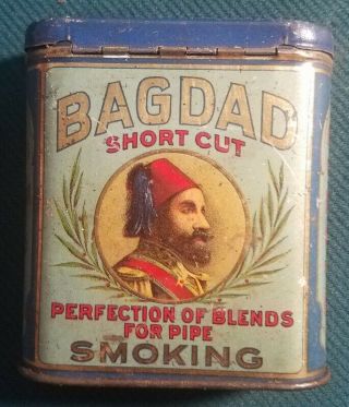 Vintage C1930s Bagdad Short Cut Tobacco Vertical Pocket Tin