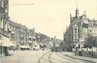 Loschwitz Bei Dresden Germany 1911 Kornerplatz Tramway Street View Postcard