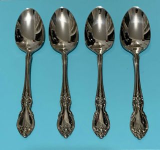 Oneida Community Stainless Louisiana 6 7/8 " Oval Soup Spoons Set Of 4