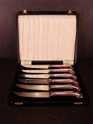 Set Of 6 Lodge Sheffield Stainless Steel Steak Knives Made In England