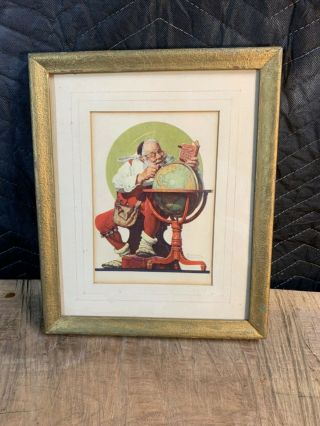 Norman Rockwell Vintage Framed Print Christmas Santa Claus
