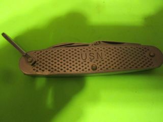 U.  S.  N.  Vintage Military Pocket Knife Camillus 1995 Four Blades 2 3/4 " Long