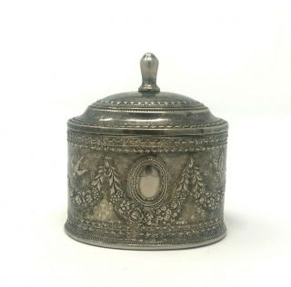 Vintage Godinger Silver Ornate Jewelry Trinket Box With Lid - Velvet Lined