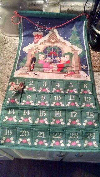 Vintage 1987 Avon Countdown To Christmas Advent Calendar With Mouse