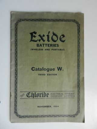 Exide Sales Booklet 1924 Storage Battery Accumulator Wireless Radio Marconi Era