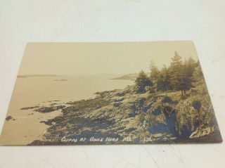 Owls Head Me Real Photo Postcard Picture Rppc Early 20th Century Cliffs Seascape