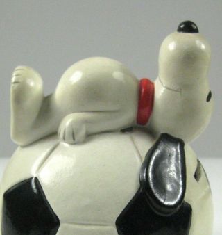 Peanuts Snoopy Piggy Bank Paper Mache Coin Box Soccer Ball Vintage 1966
