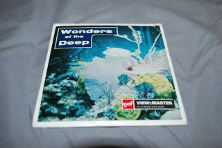 Gaf View Master Packet B 612 E Wonders Of The Deep - 3 Crisp White Glazed Reels