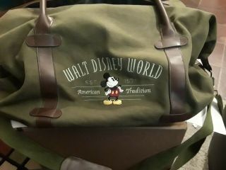 Walt Disney World Embroidered Canvas Tote Bag Mickey Mouse Authentic Exceptional