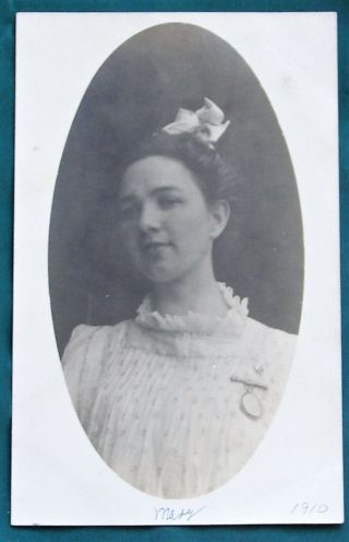 Oregon Author Poet Mary Carolyn Davies 1910 High School Graduation Photo Rppc