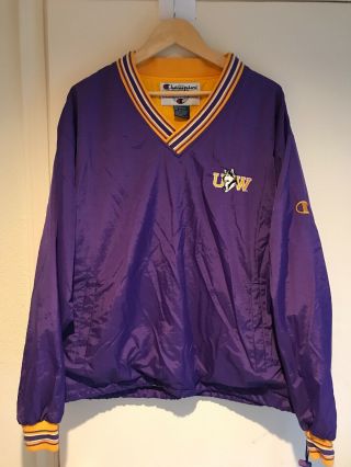 Vintage Champion University Of Washington Huskies Uw Nylon Sweatshirt Jacket L