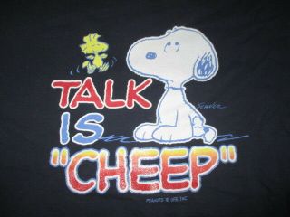 Vintage Peanuts Ufs Snoopy " Talk Is " (xl) T - Shirt Schulz