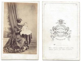 Cdv Victorian Lady & Child Carte De Visite By Forrest Of Pontypridd
