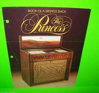 491 Princess By Rock Ola 1976 Jukebox Music Phonograph Sales Flyer