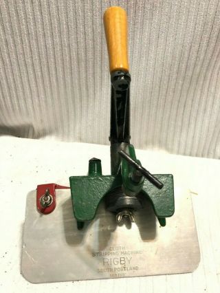 Vintage Rigby Cloth Stripping Machine Model H Cutter
