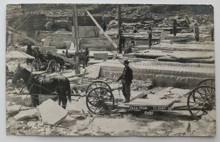 Fort Scott,  Kansas Flag Stone Removal Rppc Real Photo Postcard;i270