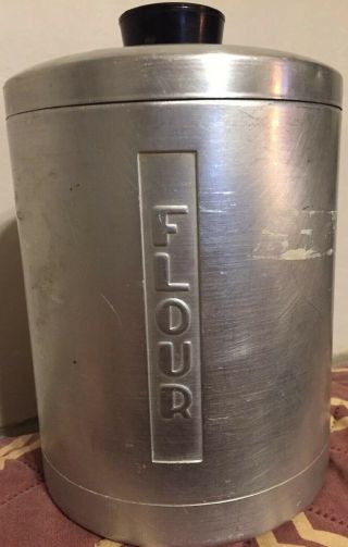 Vintage Century Aluminum Ware Flour Canister Mid Century Modern 1950 