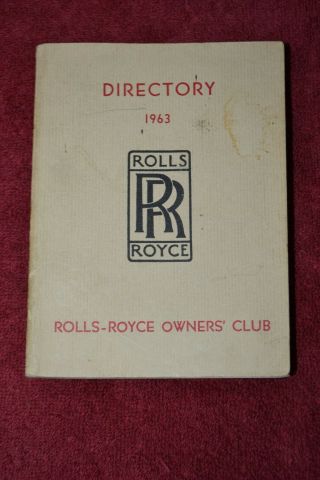 1963 Rolls Royce Owner 
